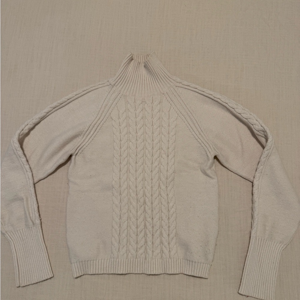 Cyrus Ivory Cable Knit Turtleneck Sweater